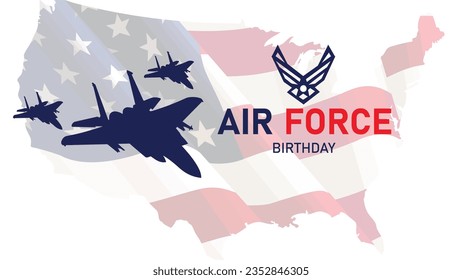 The vector background celebrating the U.S. Air Force birthday encapsulates the pride, strength, and history of this esteemed military branch. The design is a seamless of patriotic elements.