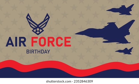 The vector background celebrating the U.S. Air Force birthday encapsulates the pride, strength, and history of this esteemed military branch. The design is a seamless of patriotic elements.