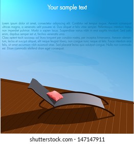 Vector Background with Chaise-longue near pool