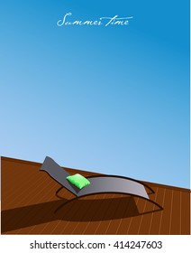 Vector Background with Chaise-longue near pool