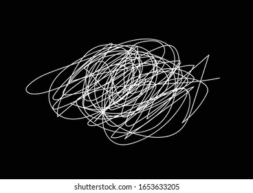 Vector background of Chaotic Black Scribbles Line For Angry Feeling