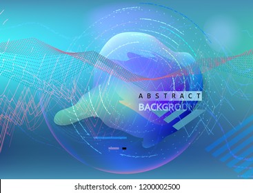Vector background. Chaotic lines, dots, circles, rectangles. Abstract geometric shapes. Trendy design. Eps 10