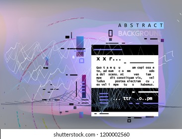 Vector background. Chaotic lines, dots, circles, rectangles. Abstract geometric shapes. Trendy design. Eps 10