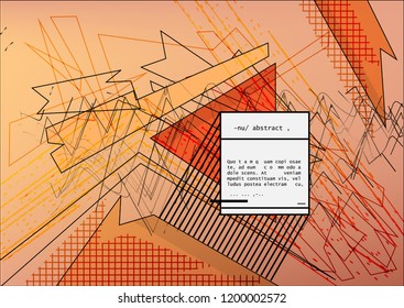 Vector background. Chaotic lines, dots, circles, rectangles. Abstract geometric shapes. Trendy design. Eps 10