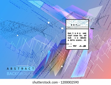 Vector background. Chaotic lines, dots, circles, rectangles. Abstract geometric shapes. Trendy design. Eps 10