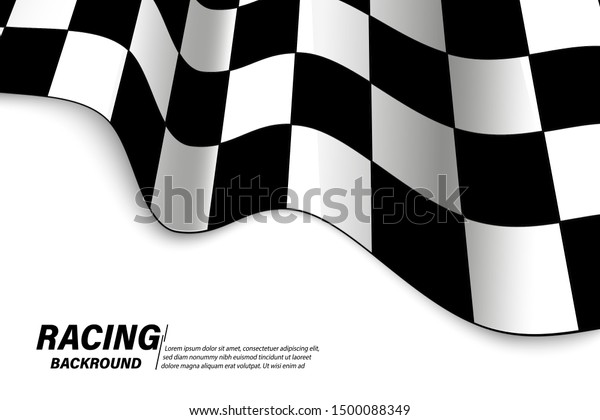 Vector background checkered flag Formula one with\
space for your text