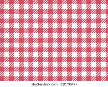 Vector Background. Checkered Vichy Pattern. Trendy Pink Color.