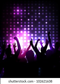 Vector background - cheering crowd at a concert