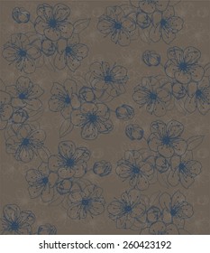 Vector background with cherry blossom