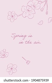 fondo vectorial con ilustraciones en flor de cerezo para carteles, tarjetas, volantes, fondos de pantalla de medios sociales, etc.