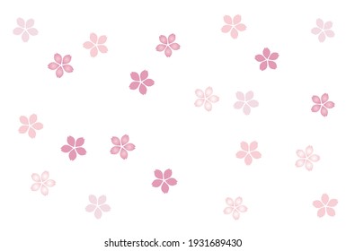 Vector background with cherry blossom petals scattered 2