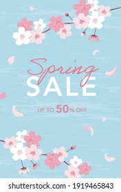 vector background with cherry blossoms for banners, cards, flyers, social media wallpapers, etc.