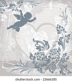 vector background with cherub