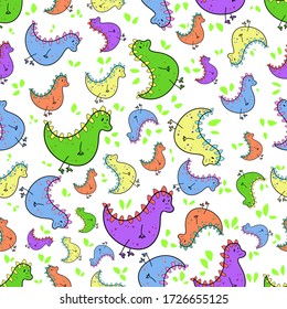 vector background - children dinosaur pattern