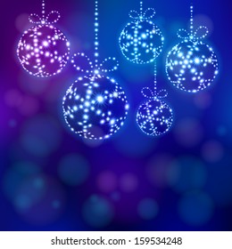 Vector background with Christmas ball of shining sparks