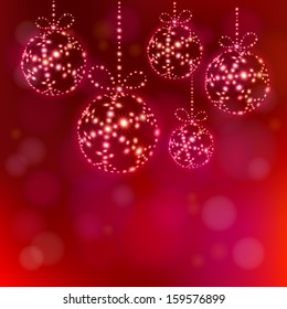 Vector background with Christmas ball of shining sparks