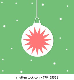 Vector background with Christmas ball. Template for greeting card