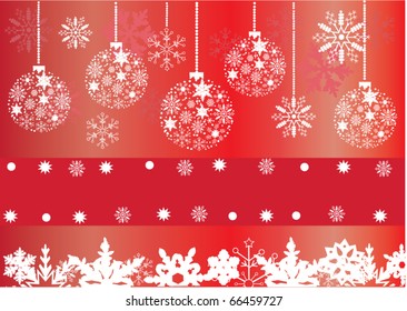 vector background with christmas balls and snowflakes