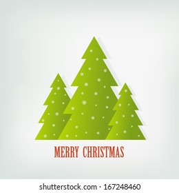 Vector background of Christmas fir-trees. Card or invitation.