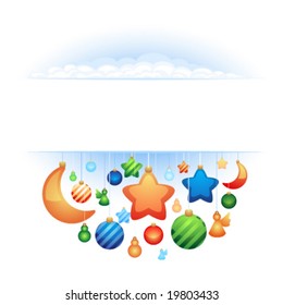 the vector background with christmas ornaments