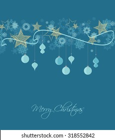 Vector background with Christmas ornaments, Christmas card