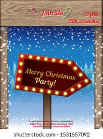Vector background. Christmas party invitation design template.