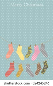 Vector background with a Christmas Socks