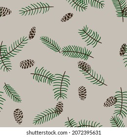 Vector background with a Christmas tree branch. Winter holiday texture