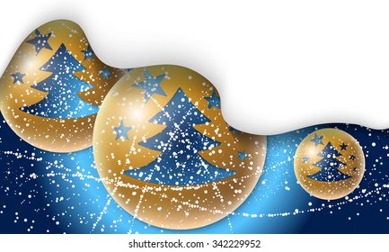 Vector background with Christmas tree and falling snow