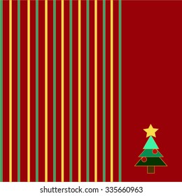 vector background Christmas tree and background with gold stripes