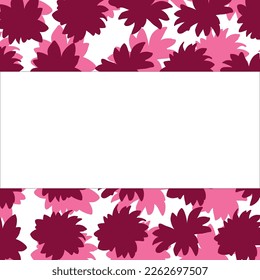 Vector background with chrysanthemums. Chrysanthemum flowers. Postcard with flowers. Chrysanthemums vector. Viva Magenta.