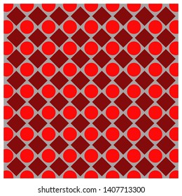 Vector background circle and burgundy diamond color red flat  style rhombus circle