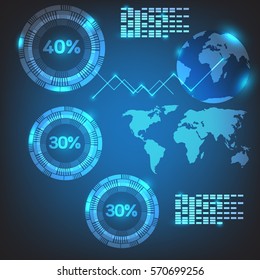 Vector background circle digital technology business virtual concept