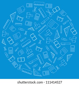 vector background circle of the icons the education