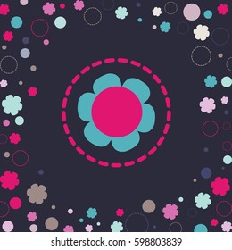 
Vector background with circles and flowers