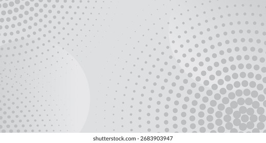 Vector background with circles and halftone dots pattern. grey texture