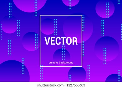 Vector background with circles and halftone elements in trendy gradient colors.