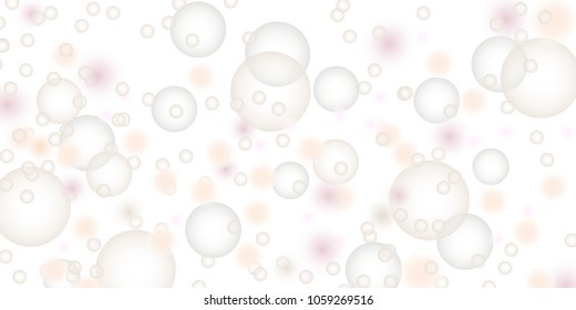 Vector background with circles and soap bubbles. Vector illustration.