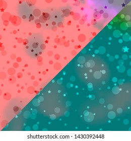 Vector background with circles, stars. Abstract illustration with colorful spots, stars. Pattern for design of fabric, wallpapers.