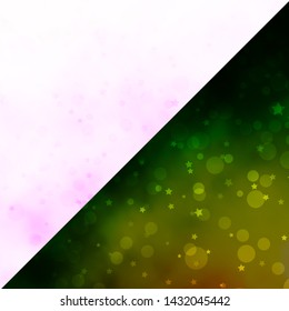 Vector background with circles, stars. Abstract illustration with colorful spots, stars. Design for textile, fabric, wallpapers.