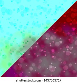 Vector background with circles, stars. Abstract design in gradient style with bubbles, stars. Template for business cards, websites.