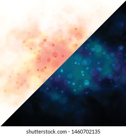 Vector background with circles, stars. Abstract illustration with colorful shapes of circles, stars. Pattern for design of fabric, wallpapers.
