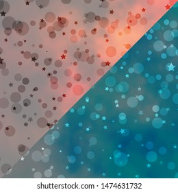 Vector background with circles, stars. Abstract illustration with colorful spots, stars. Design for textile, fabric, wallpapers.
