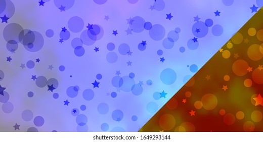 Fondo vectorial con círculos, estrellas. Diseño abstracto en estilo degradado con burbujas, estrellas. Diseño para tapicería, tejidos.
