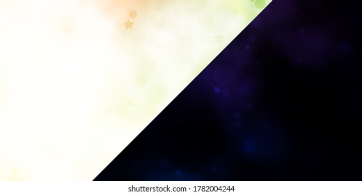 Vector background with circles, stars. Abstract illustration with colorful shapes of circles, stars. Template for business cards, websites.