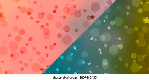 Vektorhintergrund mit Kreisen, Sternen. Abstrakte Illustration mit bunten Flecken, Sternen. Textur für Fenster-Jalousien, Vorhänge.