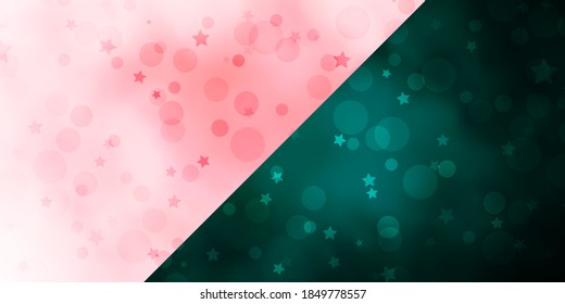 Vector background with circles, stars. Abstract design in gradient style with bubbles, stars. Design for wallpaper, fabric makers.