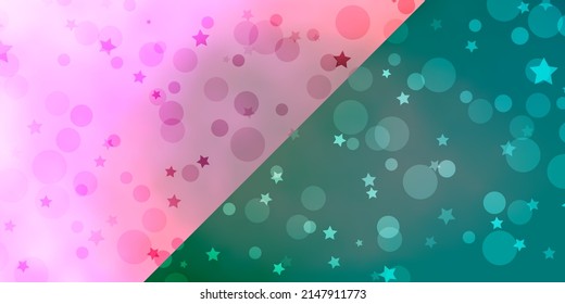 Vector background with circles, stars. Abstract illustration with colorful spots, stars. Pattern for design of fabric, wallpapers.