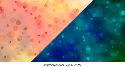 Vector background with circles, stars. Abstract illustration with colorful spots, stars. Pattern for design of fabric, wallpapers.