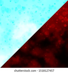 Vector background with circles, stars. Colorful illustration with gradient dots, stars. Pattern for trendy fabric, wallpapers.